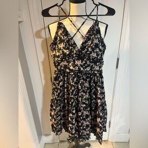 Women’s Black Pink Floral Dress Size Small